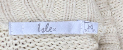 Womens UK Size M Isle Beige Pullover Jumper