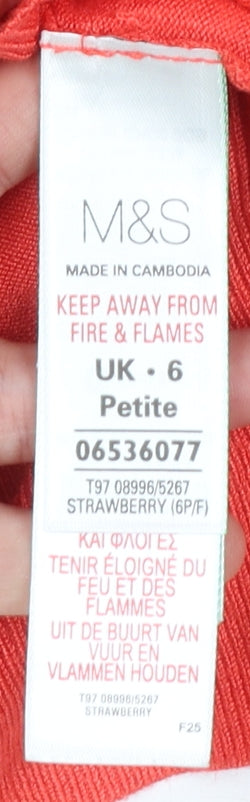 Womens UK Size 6 Marks and Spencer Red Cardigan Jumper