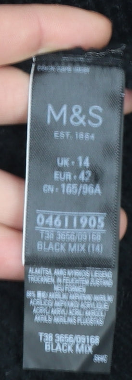 Womens UK Size 14 Marks and Spencer Black Pullover Jumper