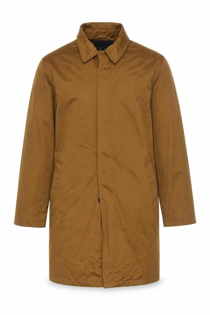 Zara Man Brown Mid-Length Overcoat Men's M 40in Polyester