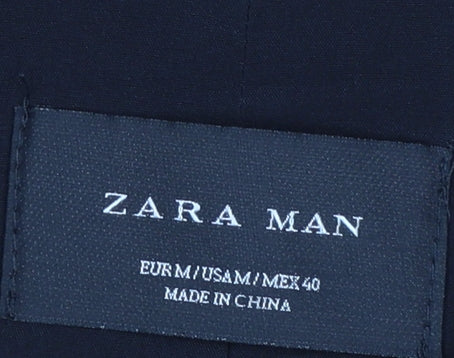 Zara Man Brown Mid-Length Overcoat Men's M 40in Polyester