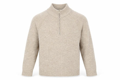 Mens UK Size M Country Road Beige 1/2 Zip Jumper