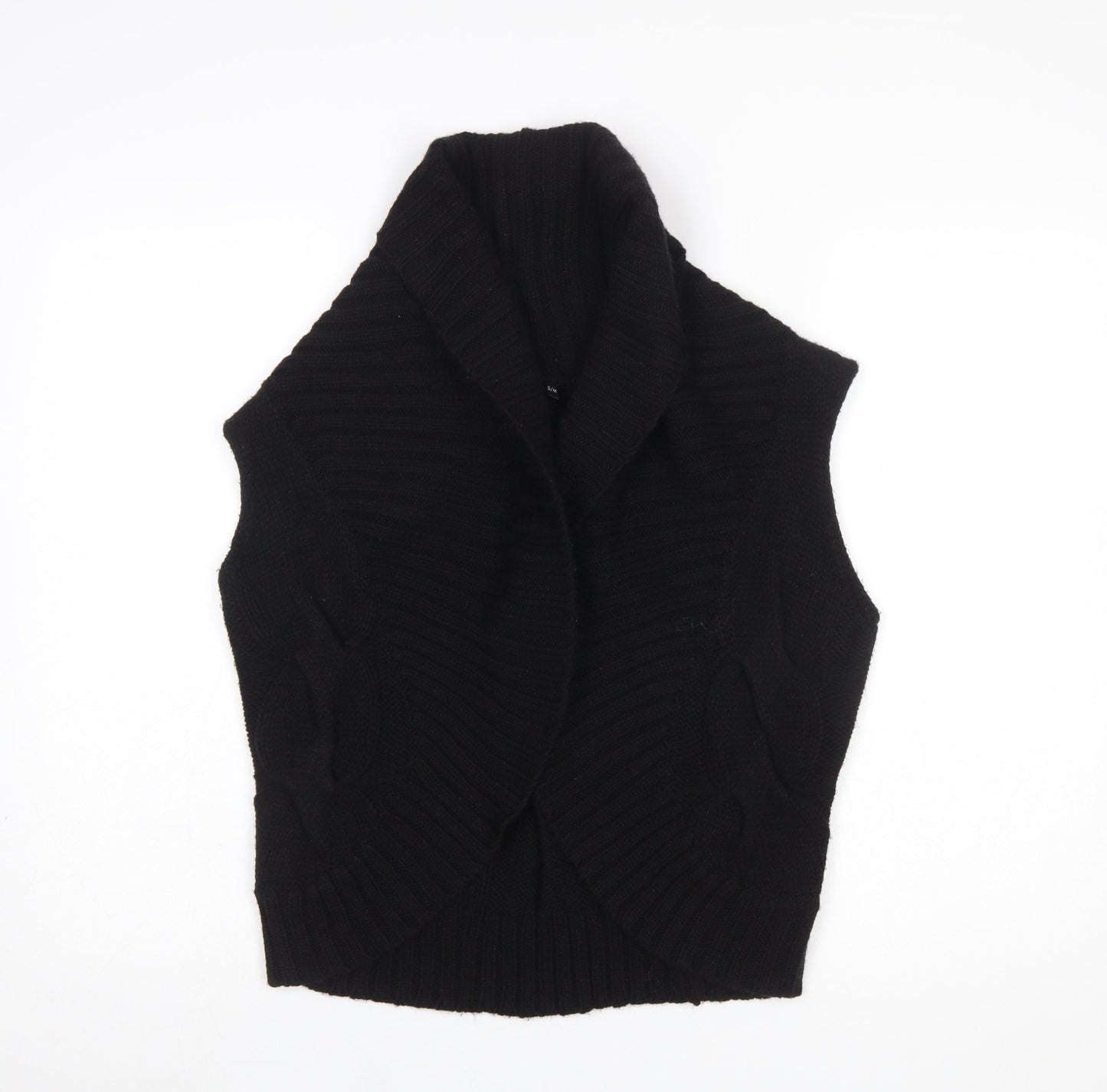Womens UK Size S Marks and Spencer Black Vest Jumper