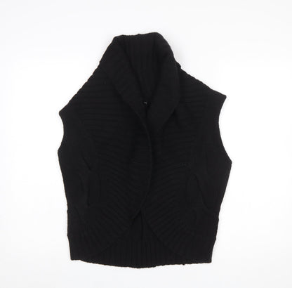 Womens UK Size S Marks and Spencer Black Vest Jumper