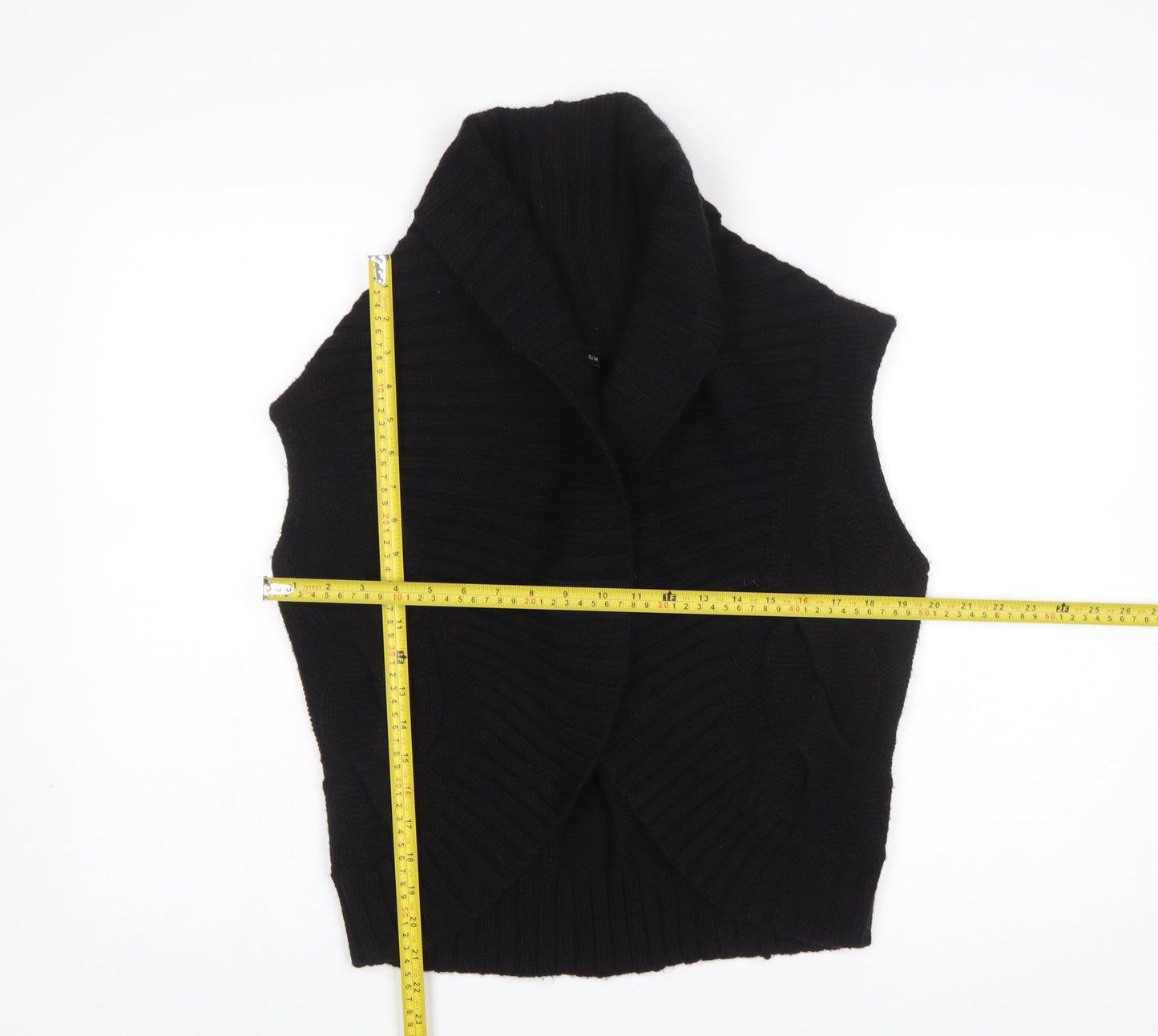 Womens UK Size S Marks and Spencer Black Vest Jumper