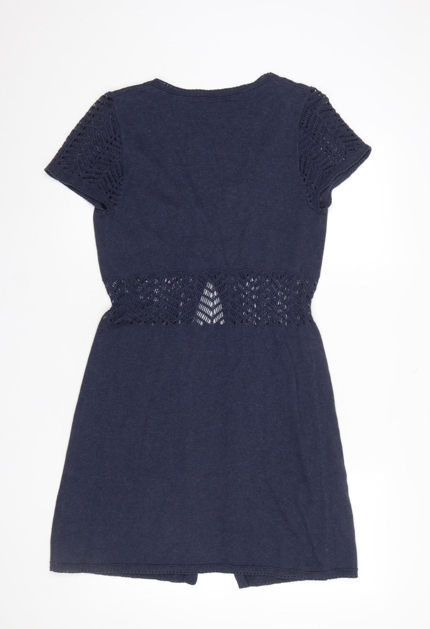 Womens UK Size 8 Fat Face Blue Cardigan Jumper