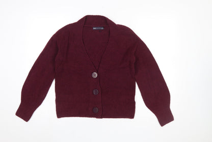 Marks and Spencer Women's Red XS V-Neck Buttoned Cardigan