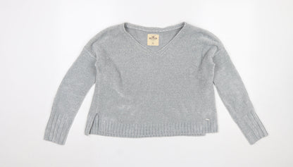 Womens UK Size XS Hollister Grey Pullover Jumper
