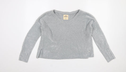 Womens UK Size XS Hollister Grey Pullover Jumper
