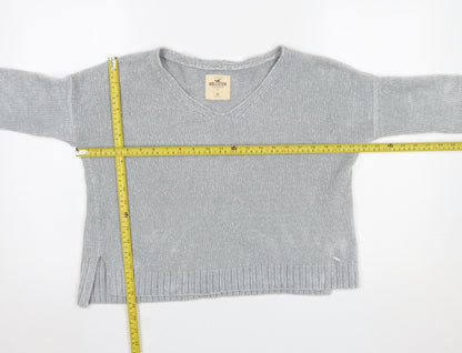 Womens UK Size XS Hollister Grey Pullover Jumper