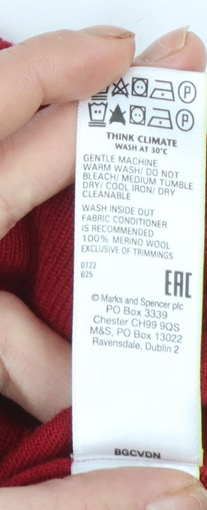 Womens UK Size 12 Marks and Spencer Red Pullover Jumper