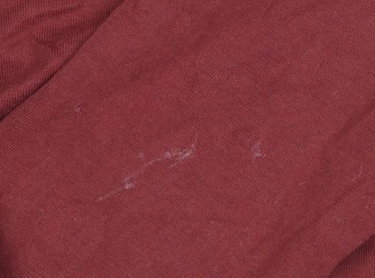 Marks and Spencer Men's Red 1/2 Zip Cotton Jumper Size L