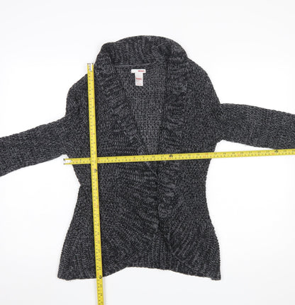 Bongo Womens Grey Chunky Knit Open Cardigan Size M