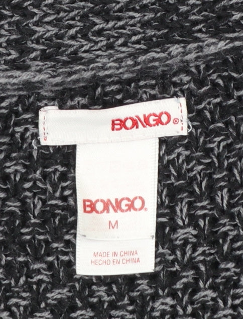 Bongo Womens Grey Chunky Knit Open Cardigan Size M