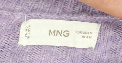 Womens UK Size M MNG Purple Pullover Jumper