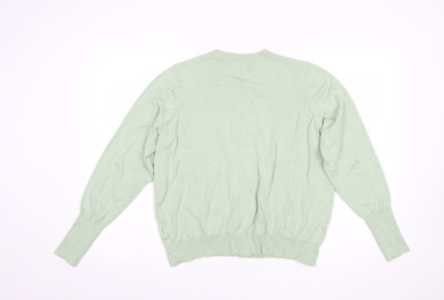 Marks and Spencer Women's Green Size 18 Crew Neck Button Cardigan