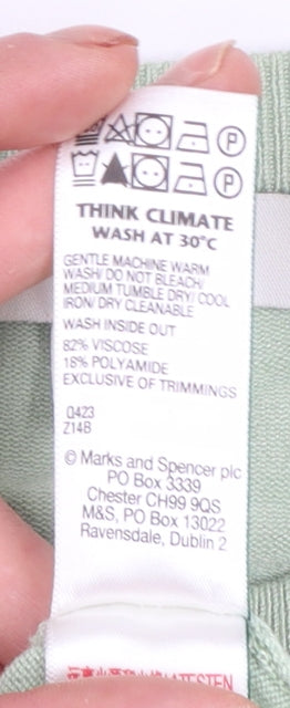 Marks and Spencer Women's Green Size 18 Crew Neck Button Cardigan