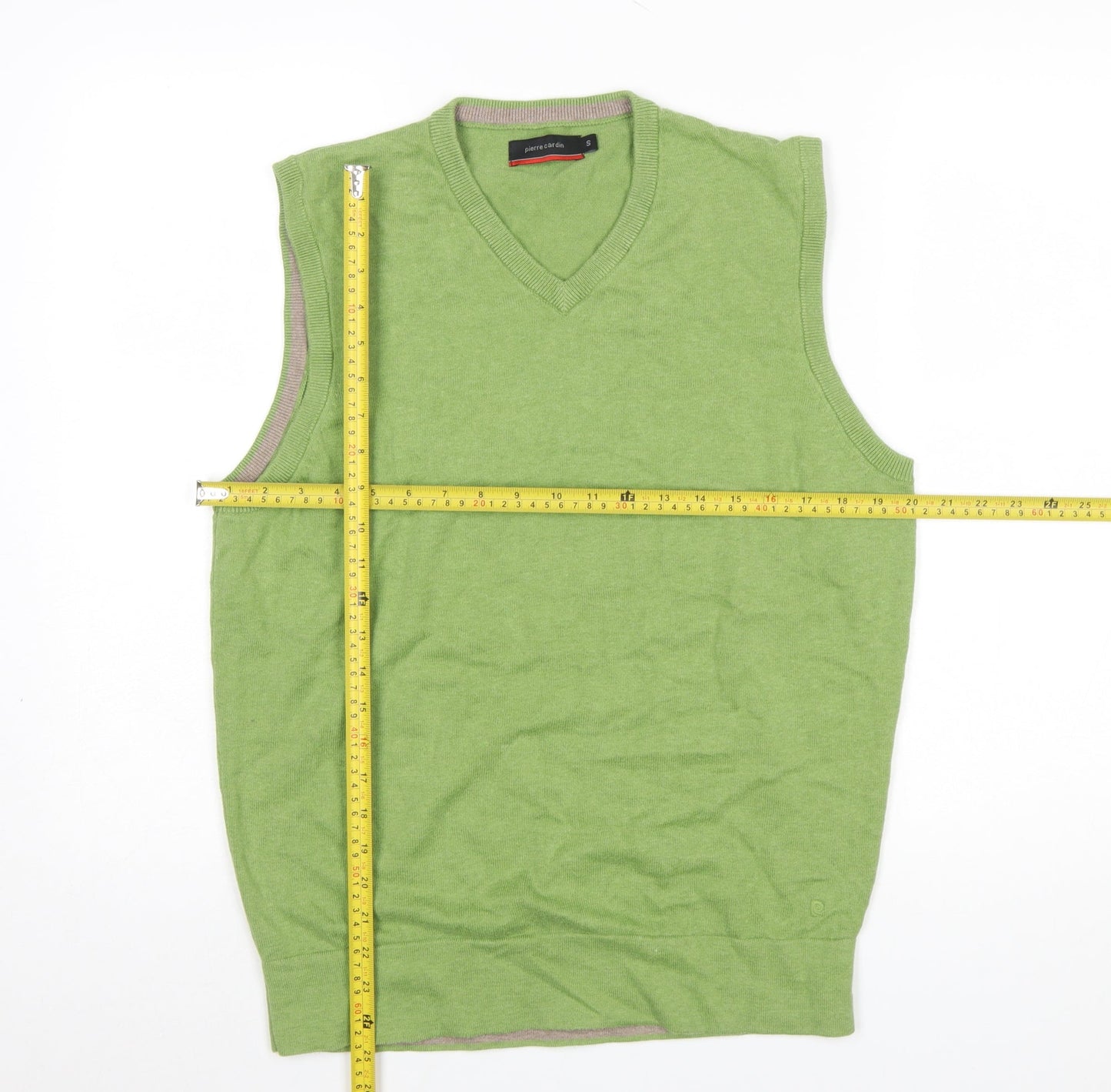 Mens UK Size S Pierre Cardin Green Vest Jumper