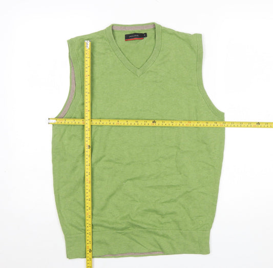 Mens UK Size S Pierre Cardin Green Vest Jumper