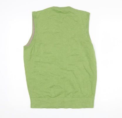 Mens UK Size S Pierre Cardin Green Vest Jumper