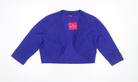 Womens UK Size 18 Together Blue Cardigan Jumper