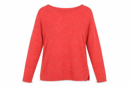 FatFace Women Red Cotton Crew Neck Long Sleeve Pullover Jumper Size 8