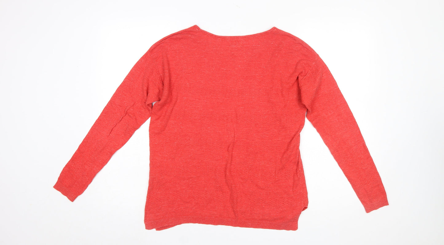 Womens UK Size 8 Fat Face Red Pullover Jumper