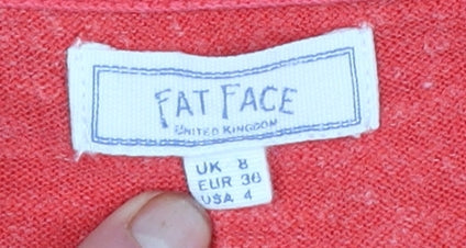 Womens UK Size 8 Fat Face Red Pullover Jumper