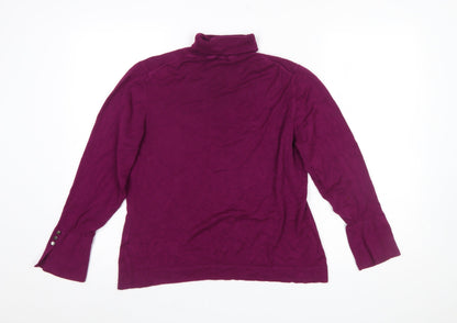 Precis Womens Purple Roll Neck Long Sleeve Jumper Size L