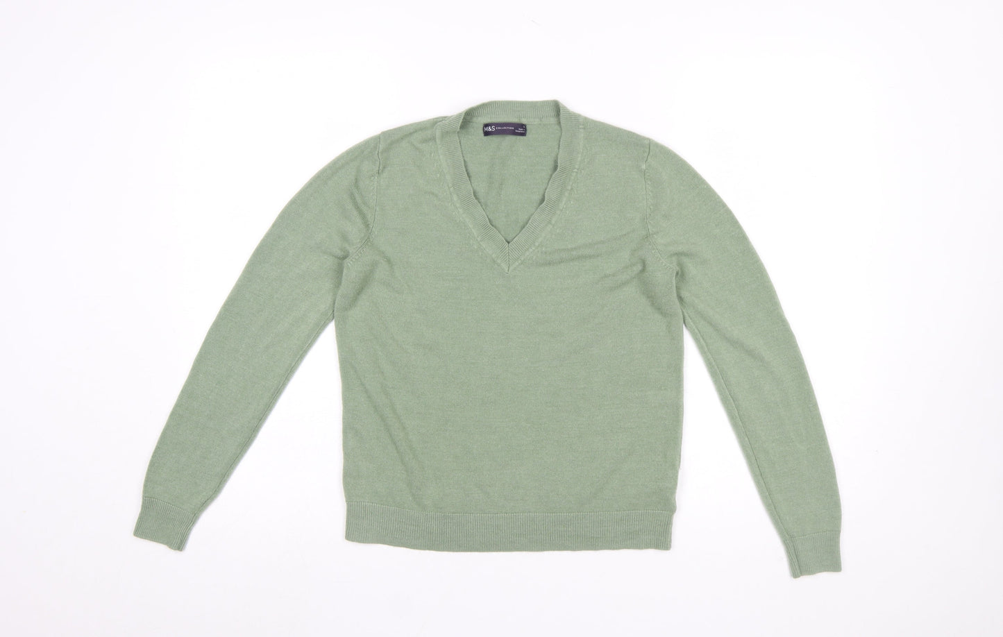 Womens UK Size S Marks and Spencer Green Pullover Jumper