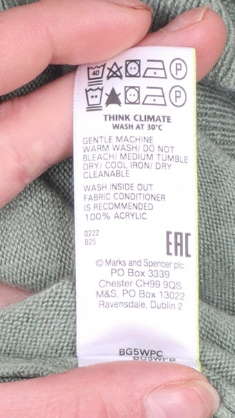Womens UK Size S Marks and Spencer Green Pullover Jumper