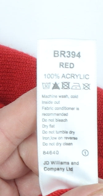 Womens UK Size 16/18 Marisota Red Cardigan Jumper