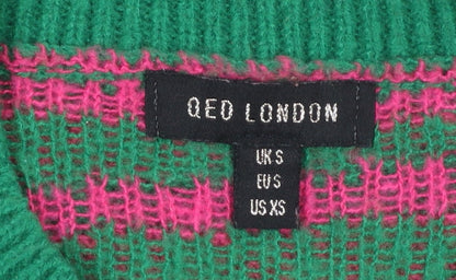 QED London Women's Multicoloured Animal Print Knit Jumper Size S