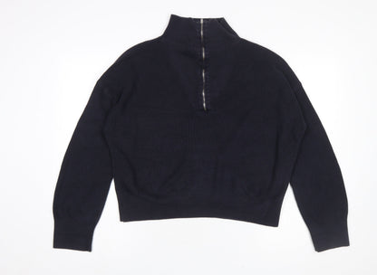 Womens UK Size S French Connection Black 1/2 Zip Jumper