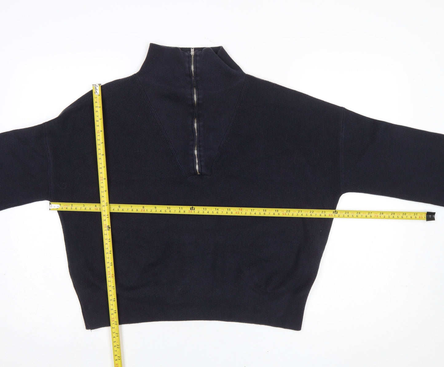 Womens UK Size S French Connection Black 1/2 Zip Jumper