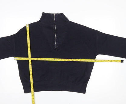 Womens UK Size S French Connection Black 1/2 Zip Jumper