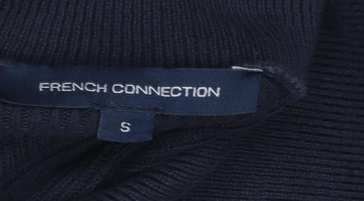 Womens UK Size S French Connection Black 1/2 Zip Jumper