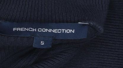 Womens UK Size S French Connection Black 1/2 Zip Jumper