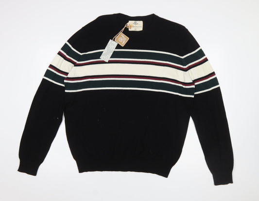 Mens UK Size XL Threadcare Black Pullover Jumper