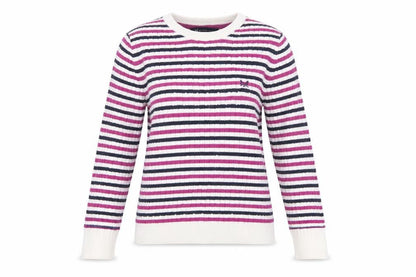 Crew Clothing Multicoloured Stripe Cotton Cashmere Jumper Size 12