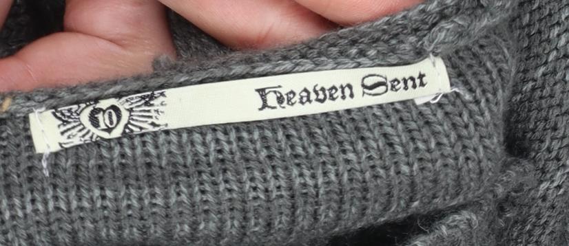 Womens UK Size 10 Heaven Sent Grey Cape Jumper