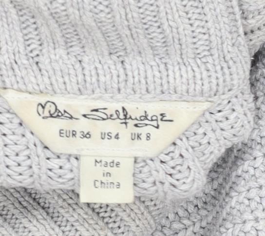 Womens UK Size 8 Miss Selfridge Grey Pullover Jumper
