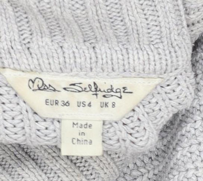 Womens UK Size 8 Miss Selfridge Grey Pullover Jumper