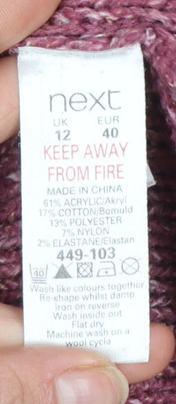 Womens UK Size 12 NEXT Purple Pullover Jumper