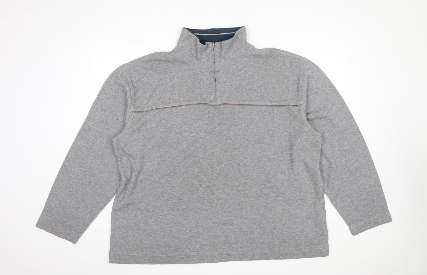 Mens UK Size 2XL Trader Jeans Company Grey Henley Sweatshirt