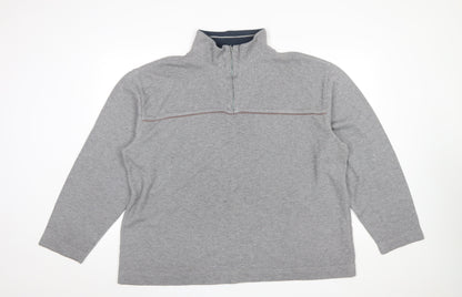 Mens UK Size 2XL Trader Jeans Company Grey Henley Sweatshirt