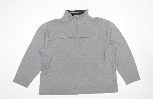 Mens UK Size 2XL Trader Jeans Company Grey Henley Sweatshirt