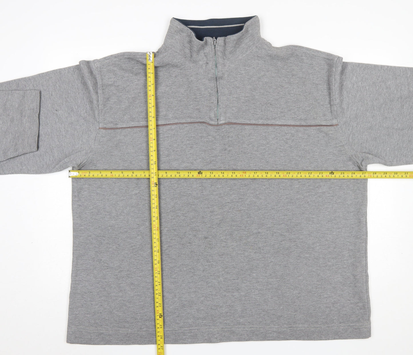 Mens UK Size 2XL Trader Jeans Company Grey Henley Sweatshirt
