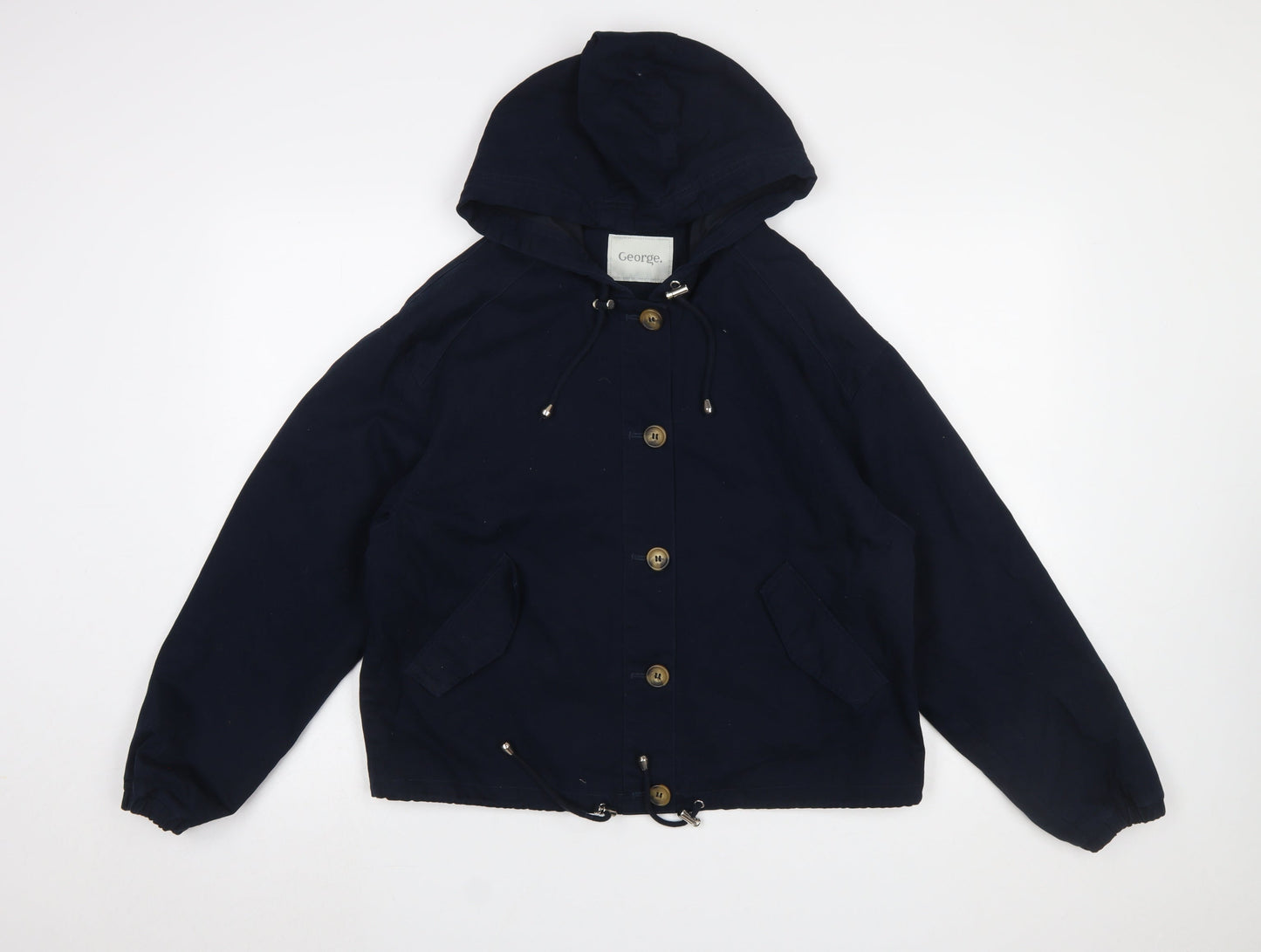 George Women's Blue Hooded Cotton Anorak Jacket XS