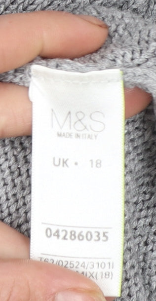 Womens UK Size 18 Marks and Spencer Grey Pullover Jumper